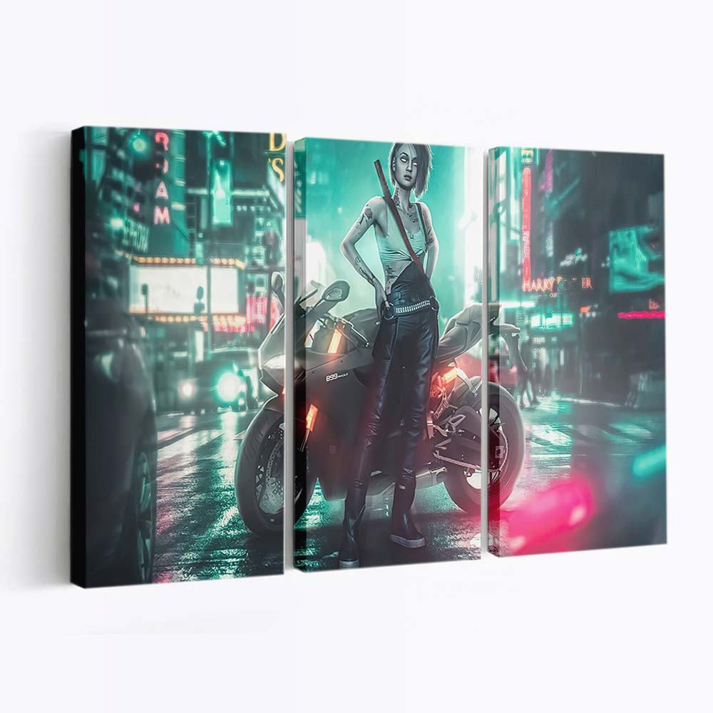 cyberpunk 2077 night city girl 5k wb